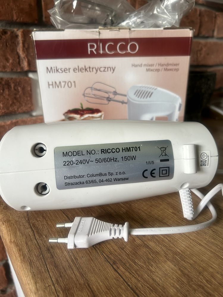 Nowy mikser reczny Ricco zestaw 100% sprawny prezent