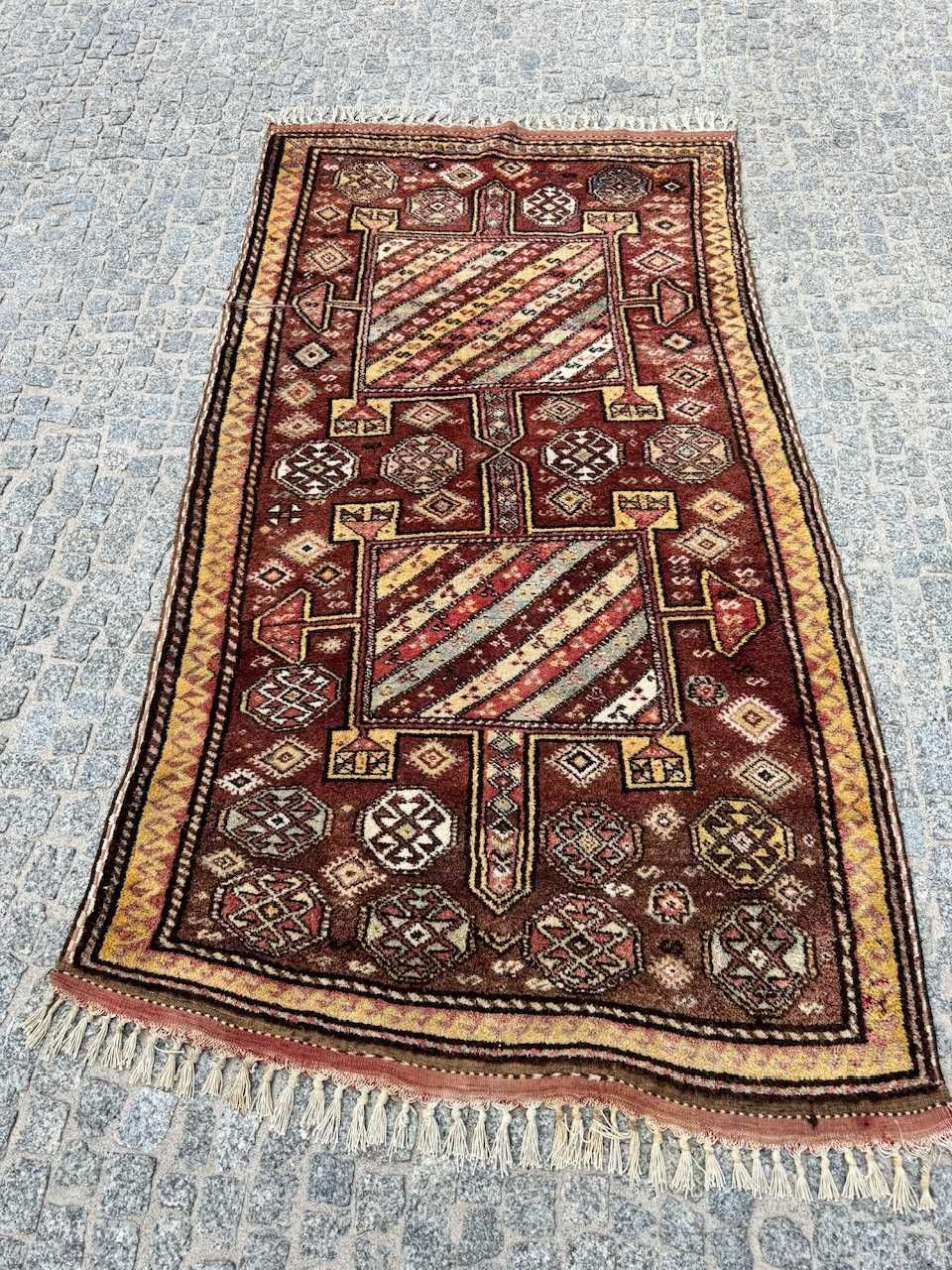 XIX wieczny dywan wełniany r. tkany perski Senneh 235x120 gal. 12 tyś