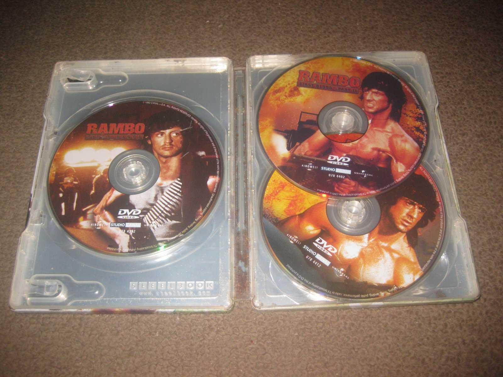 Trilogia em DVD "Rambo" C/Sylvester Stallone/Edição Especial Steelbook