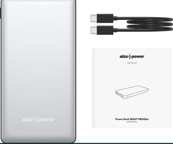 AlzaPower Ingot 20000 mAh Quick Charge +PD 3.0 Silver