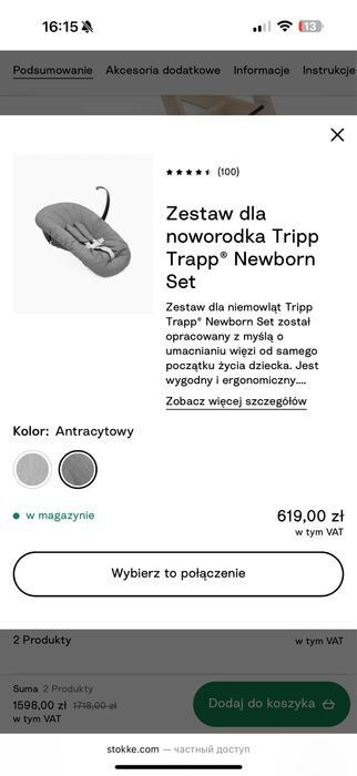 Stokke Zestaw dla noworodka Tripp Trapp® Newborn Set