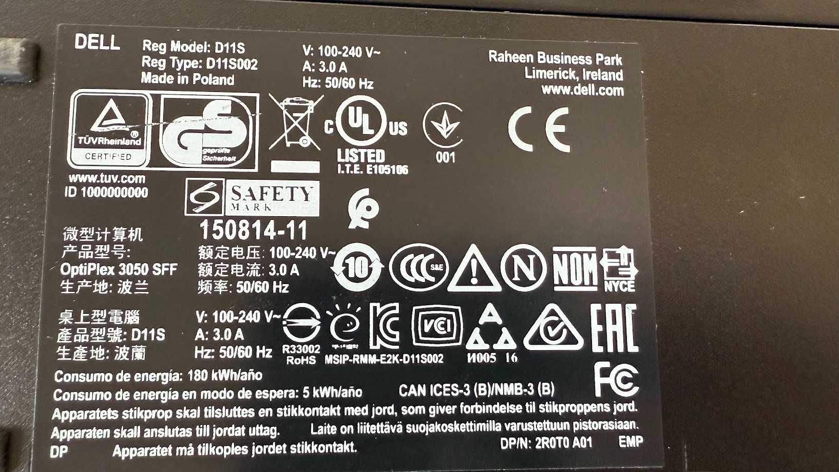 ПК Dell 3050 SFF Intel Core i5 6500 16Gb 500SSD HDMI DP W10