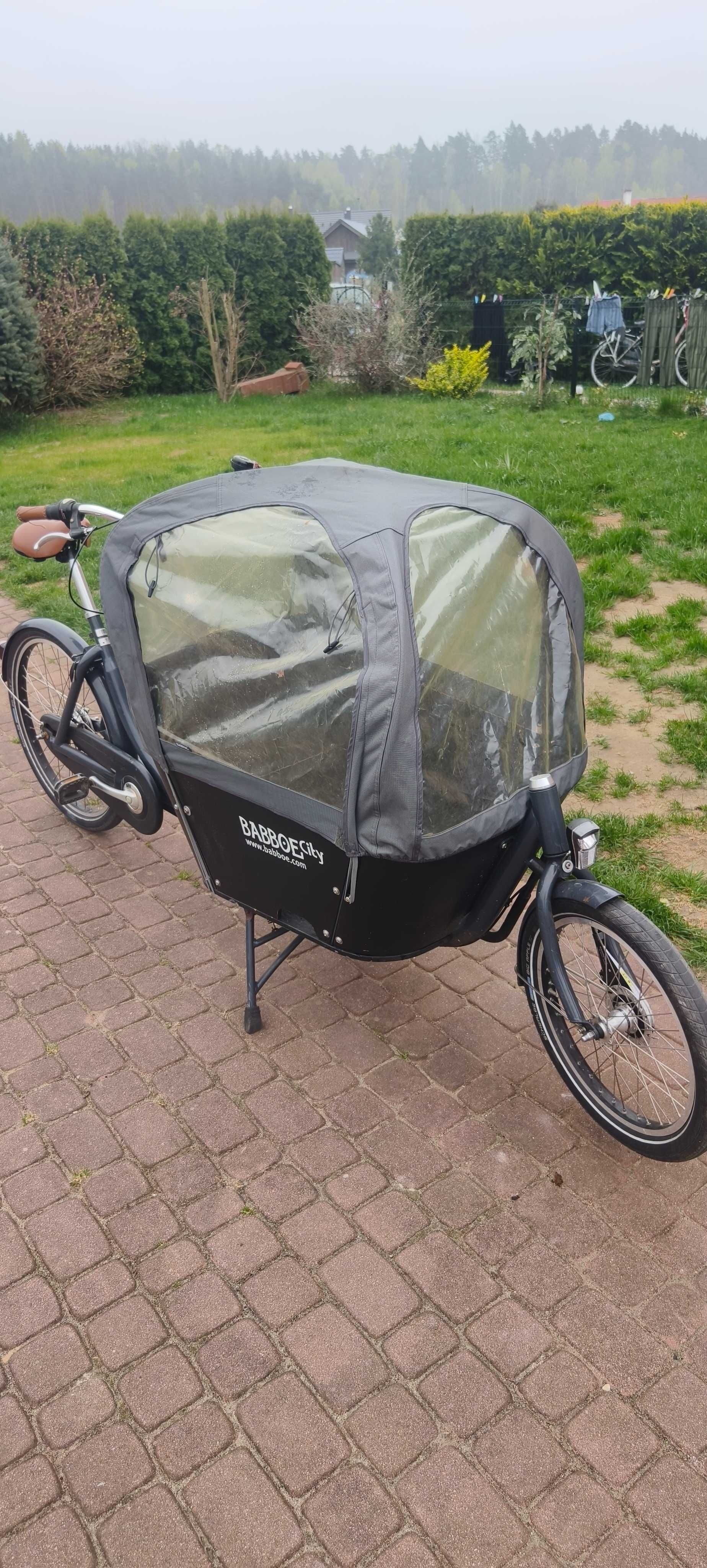 Babboe City – rower cargo dla dzieci  7 biegów osłona przeciwdeszczowa