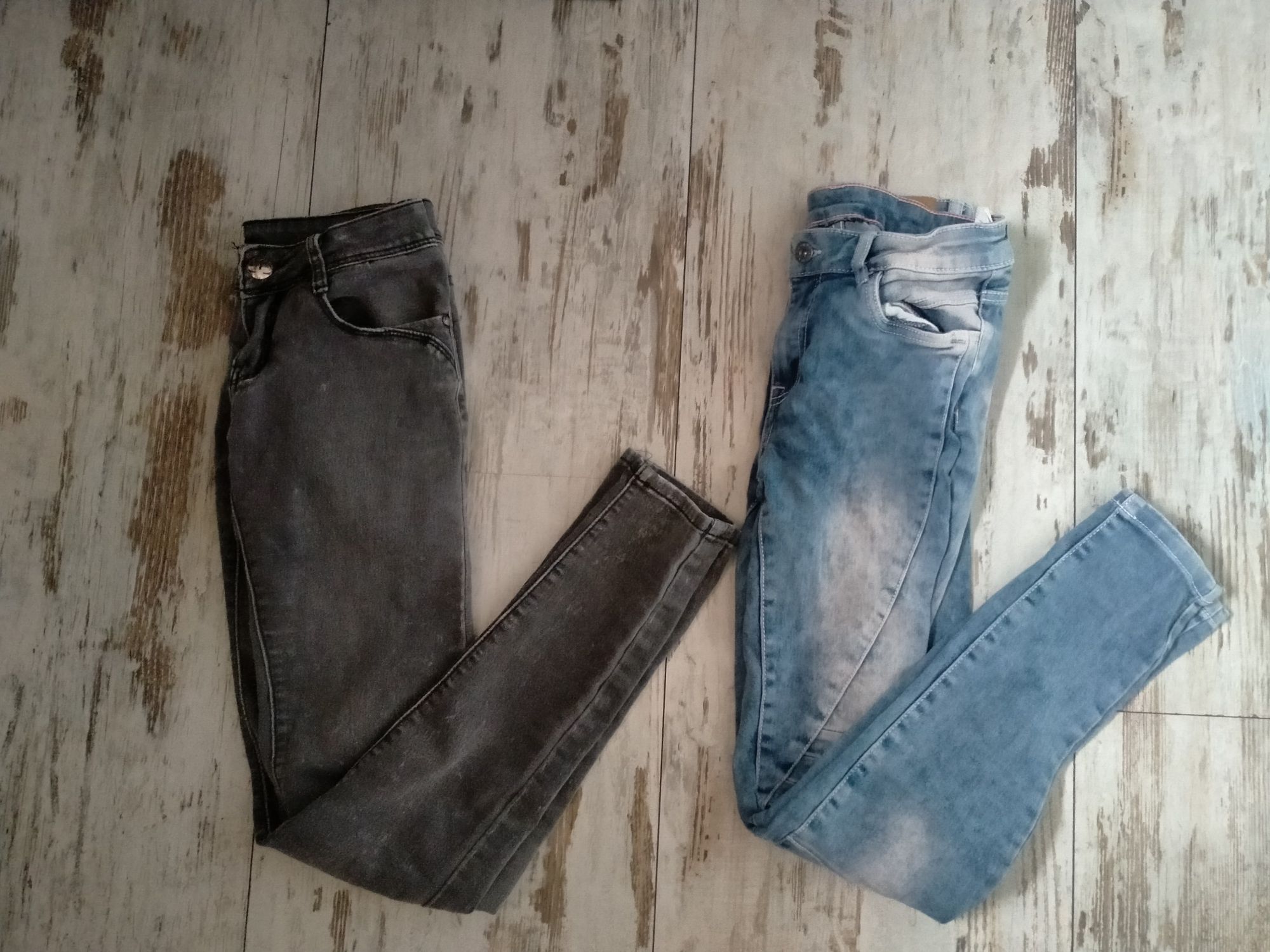 Dwie pary spodni jeansowych rurek damskich rozm S