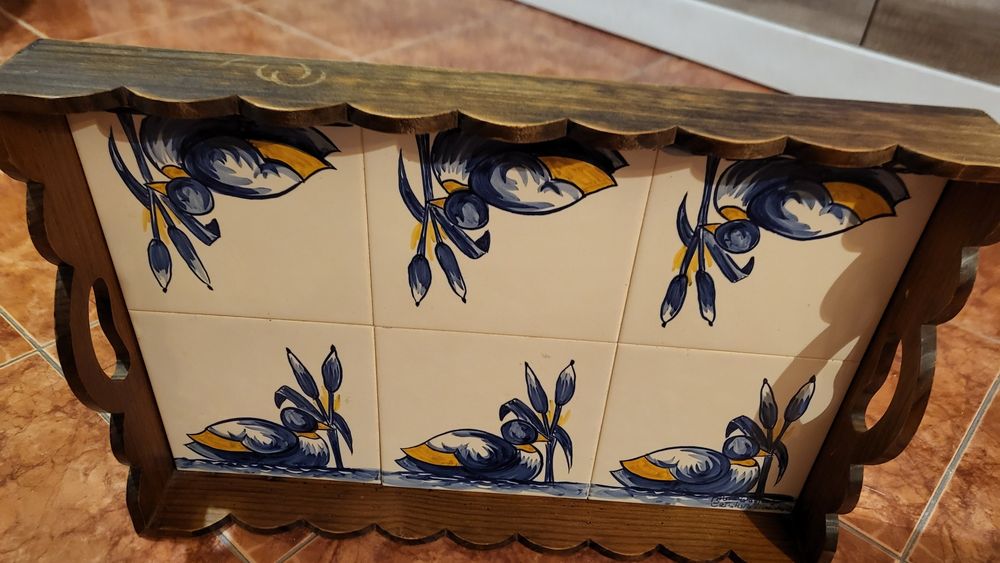 Tabuleiro pintado c/ patos