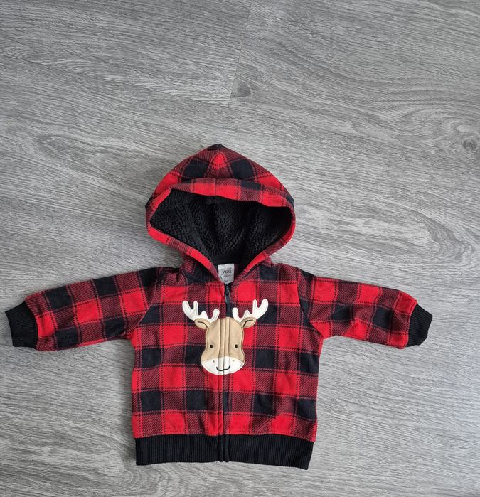 Świąteczna bluza na zamek chłopiec dziewczynka 62 68 carter's jak nowa