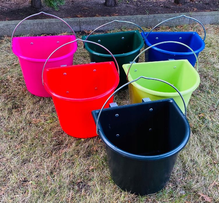 KORYTO z zaczepami i pałąkiem dla KONIA KONI deluxe 15l różowe