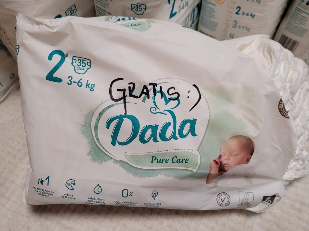 Pampersy Dada pure 2, 12 paczek + gratis