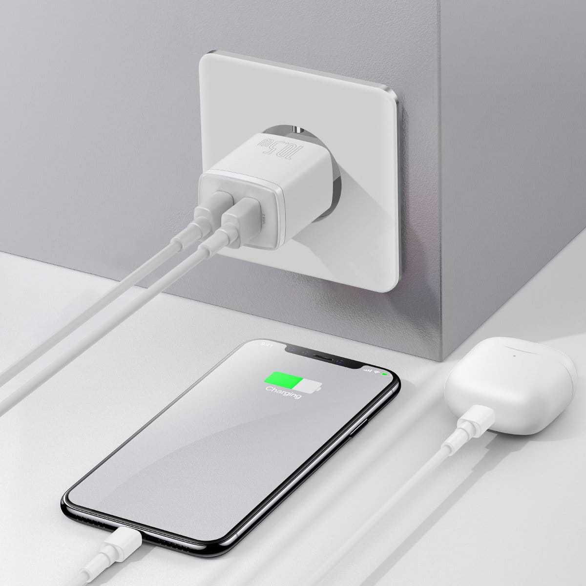 Baseus Compact Ładowarka Sieciowa 10,5W 2xUSB zdrowa dla baterii Wawa