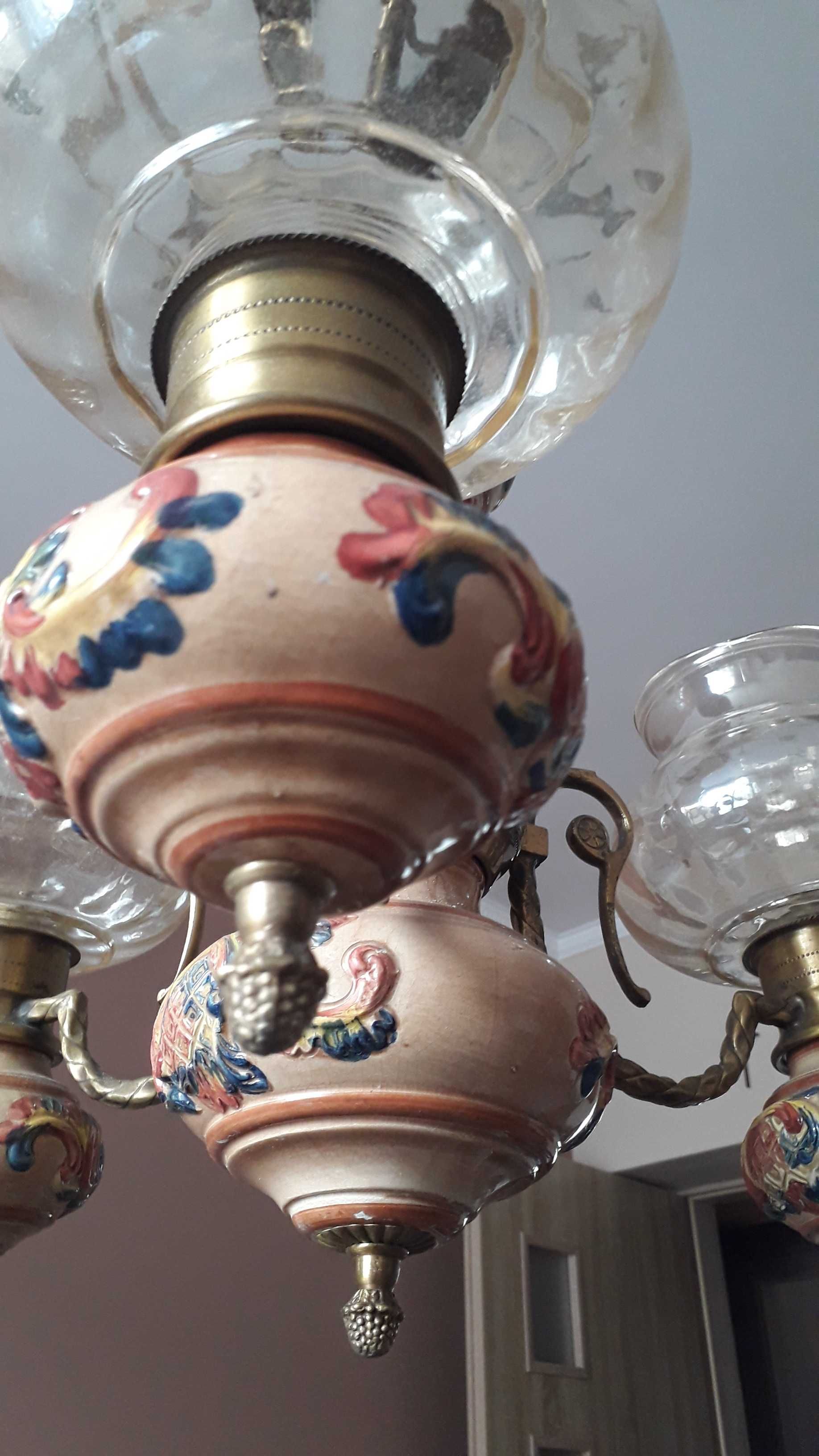 Żyrandol porcelanowy stara