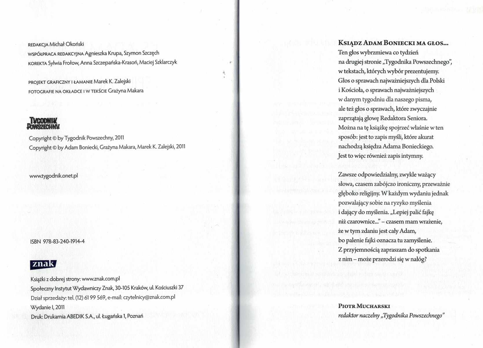 Lepiej palić fajkę niż czarownice ks. Adam Boniecki