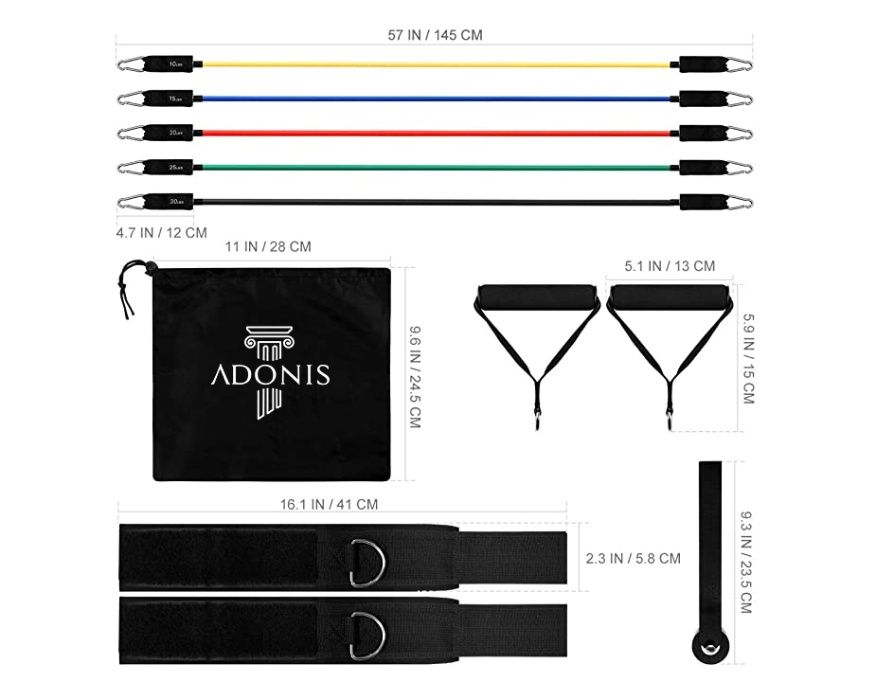 Kit de Elásticos Adonis | Bandas elásticas de Resistência em Latex