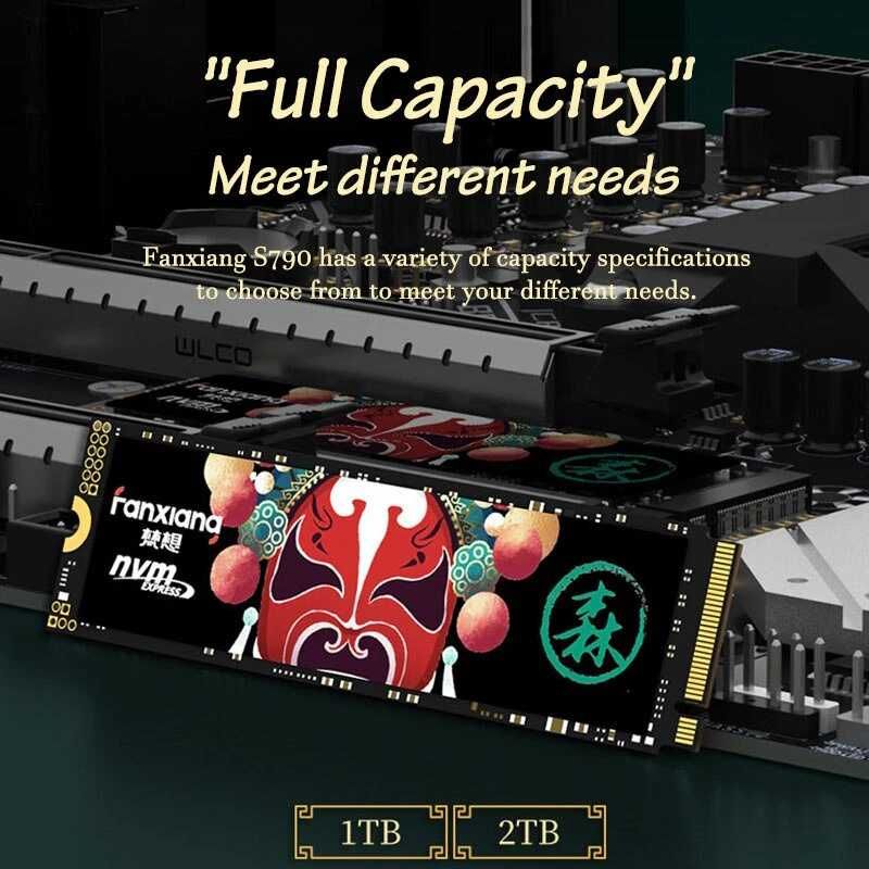 SSD Fanxiang S790 M.2 NVMe 2TB 7450MB/s PCIe Gen4 2280 PC PS5 ноутбук