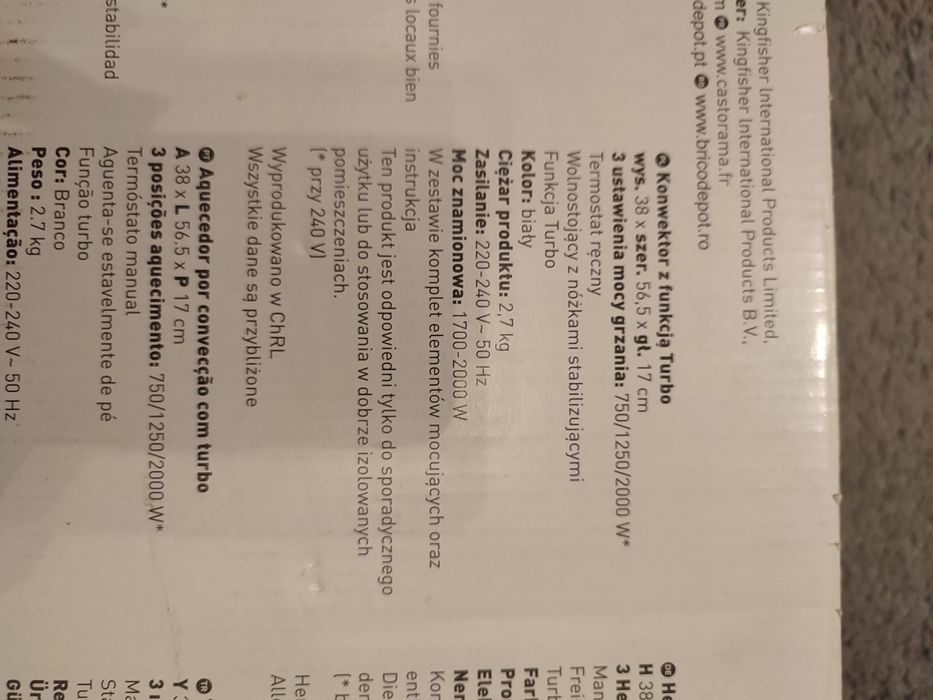 Grzejnik elektryczny 2000W