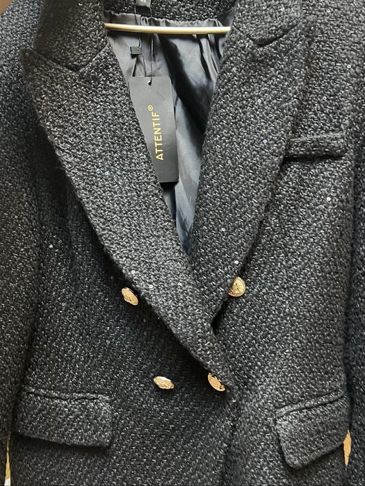 Чорний твідовий піджак Attentif paris