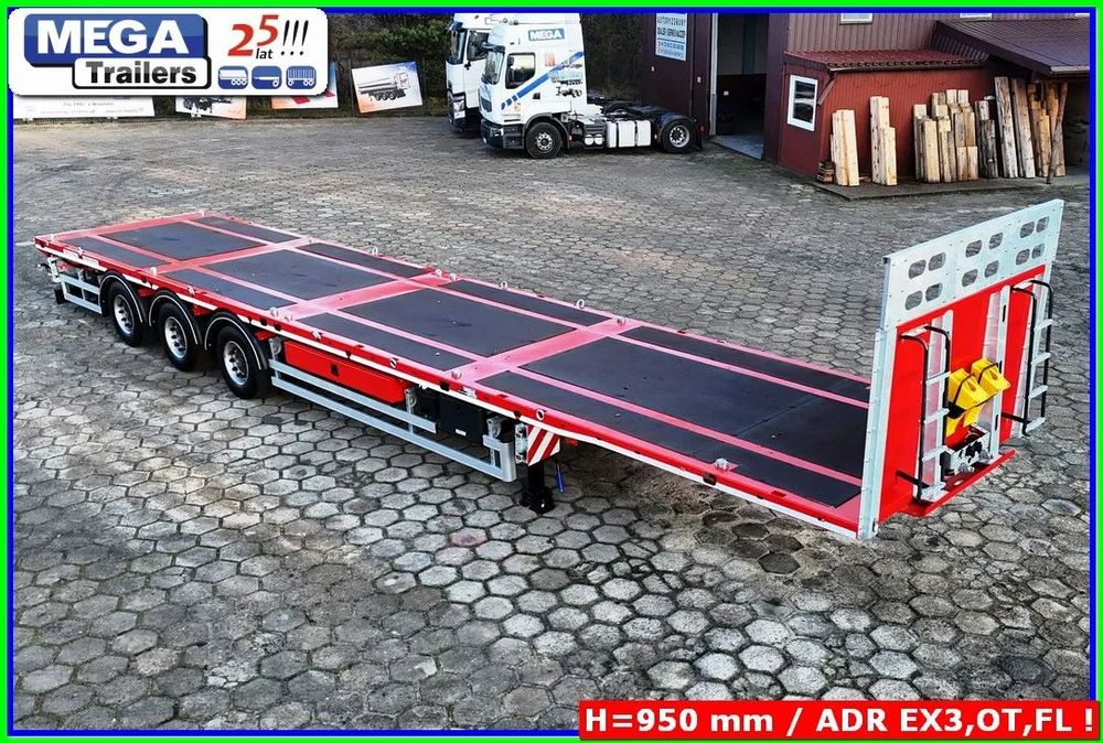 Kontenerowa / budowlana 13.60 m, h=950 mm, full ADR EX3, OT, FL UNIWERSALNA !!!  Odpisz VAT Teraz !!! Platforma z placu - 3 osie BPW 19,5 kontenery 40!