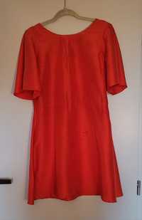 Sprzedam czerwoną jedwabną sukienkę, rozmiar 40