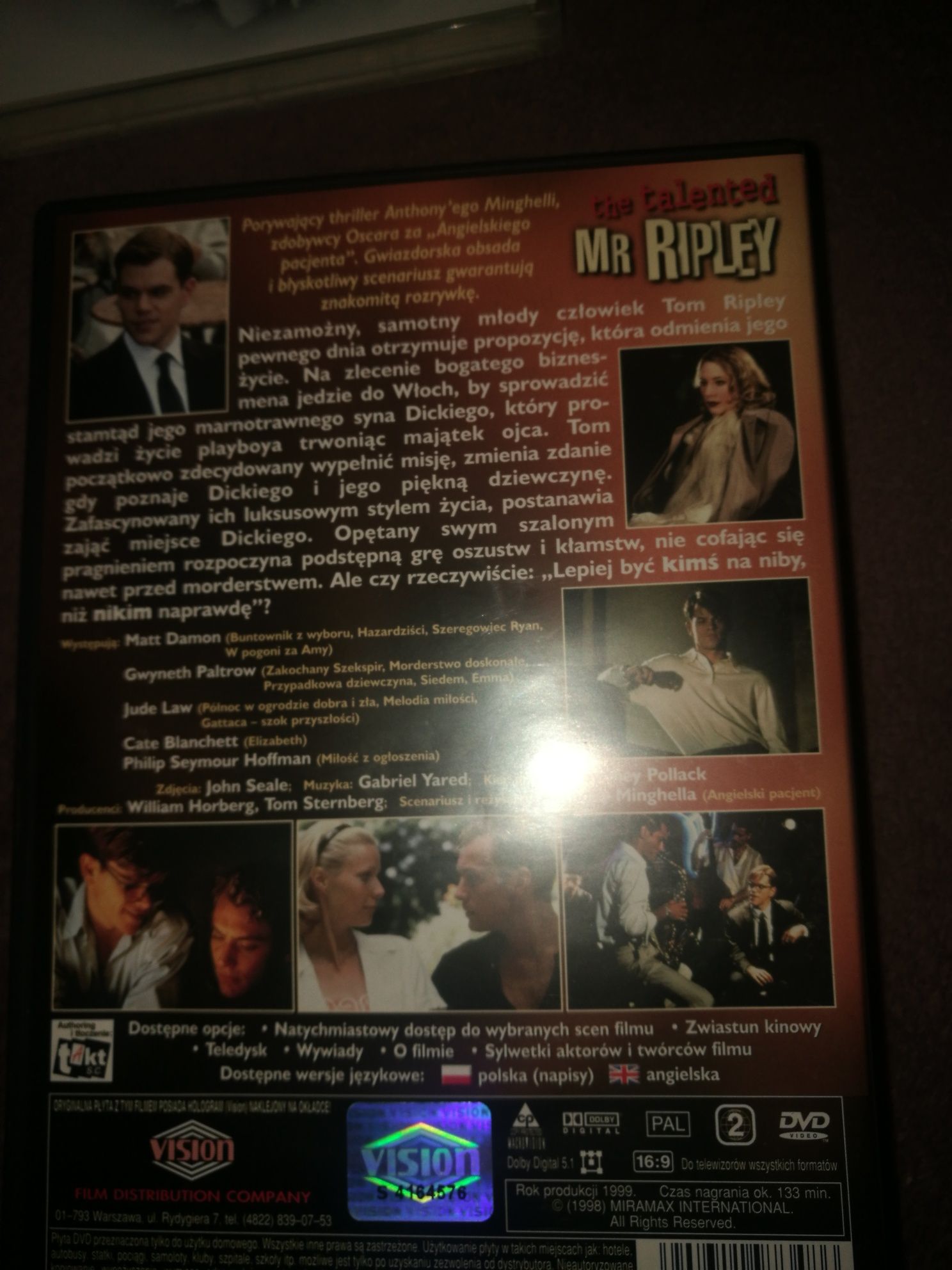 Utalentowany pan Ripley.DVD