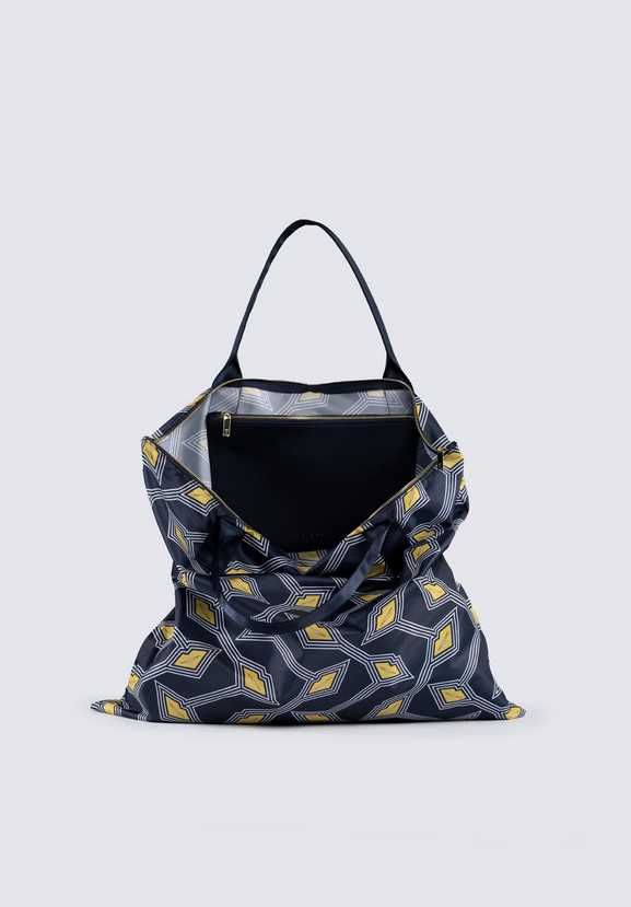TED BAKER granatowa torba torebka na zakupy materiałowa shopper bag