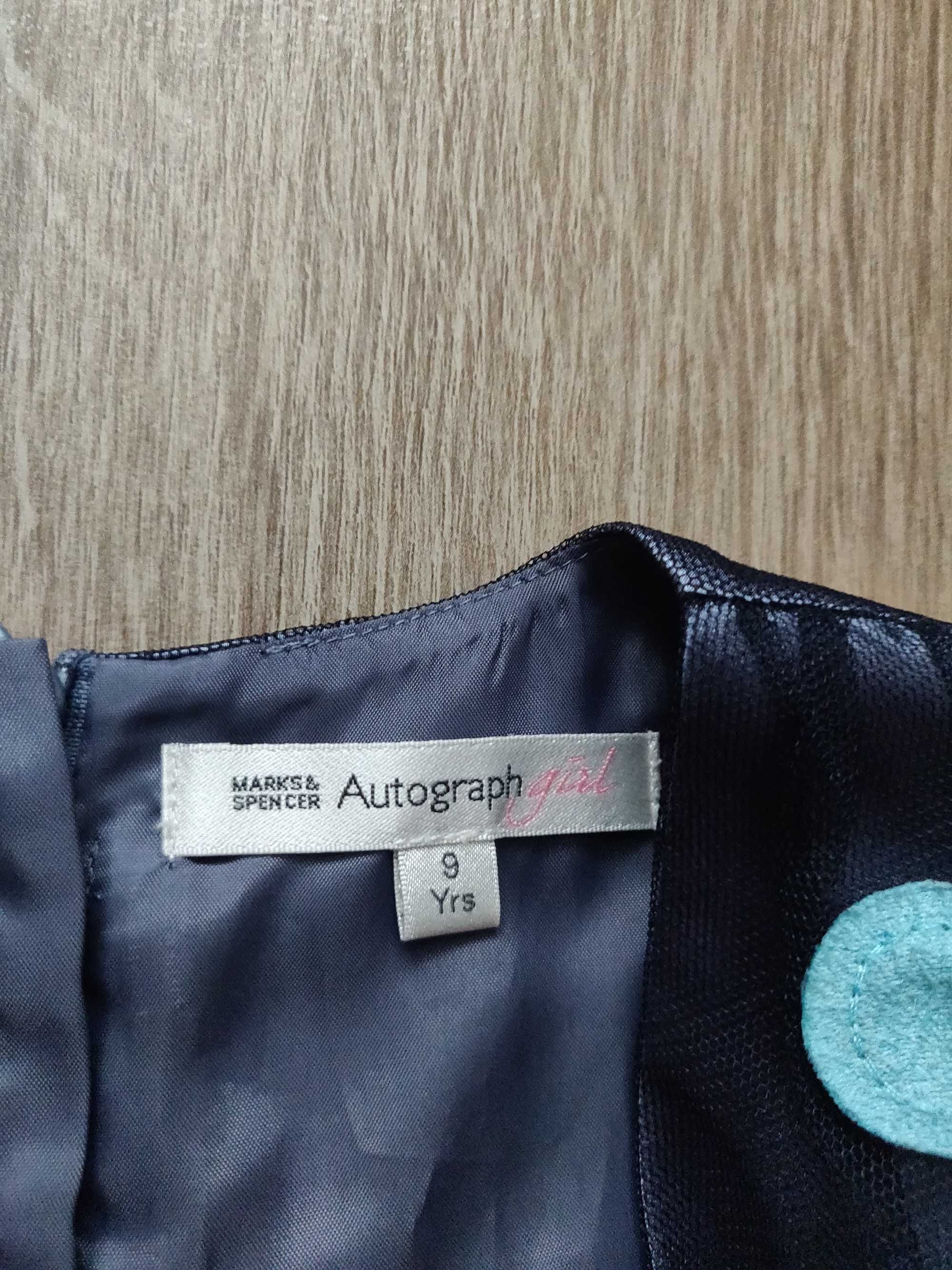 Нарядное платье Marks&Spenser Autograph girl 8-9 лет,т. синее, тюльпан