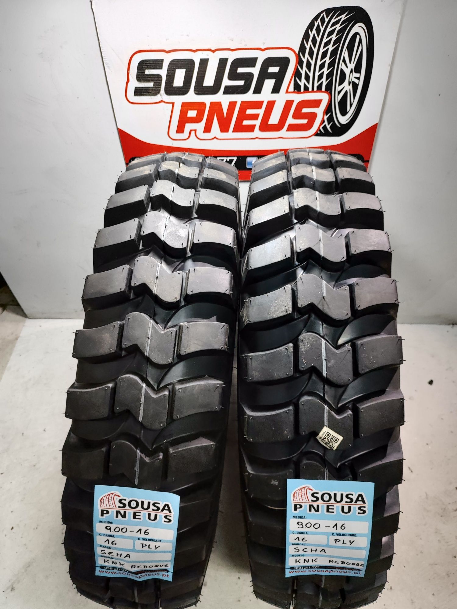 2 pneus Novos Seha 900- 16 Reboque Agrícola Oferta dos portes