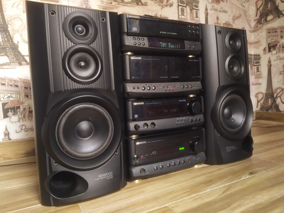 Колонки Kenwood 2x100Вт/CD/Fm-тюнер/Дека Made in Japan Усилитель Onkyo