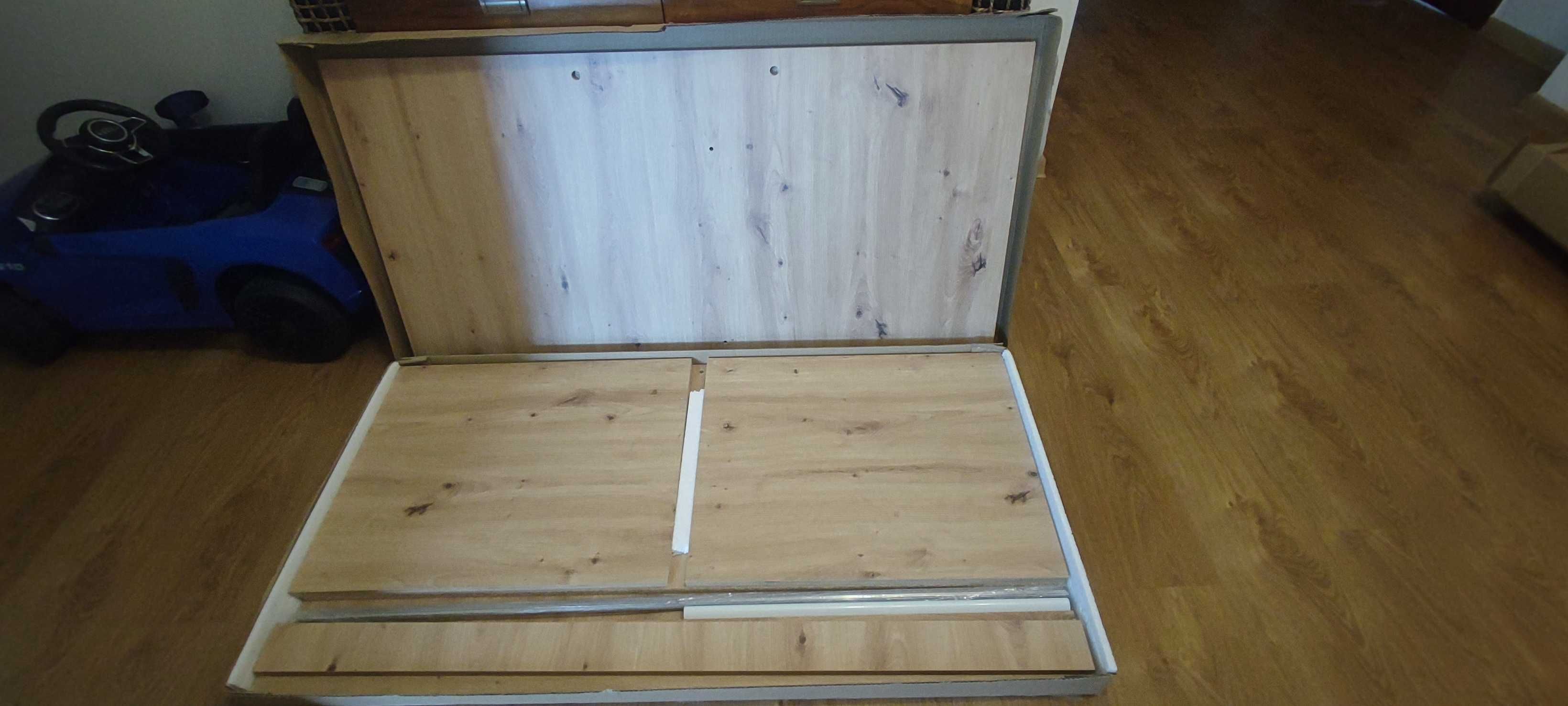 Nowa Szafa Przesuwna Homeyes 120 cm - Dąb Aristan - Lamele - Lustro