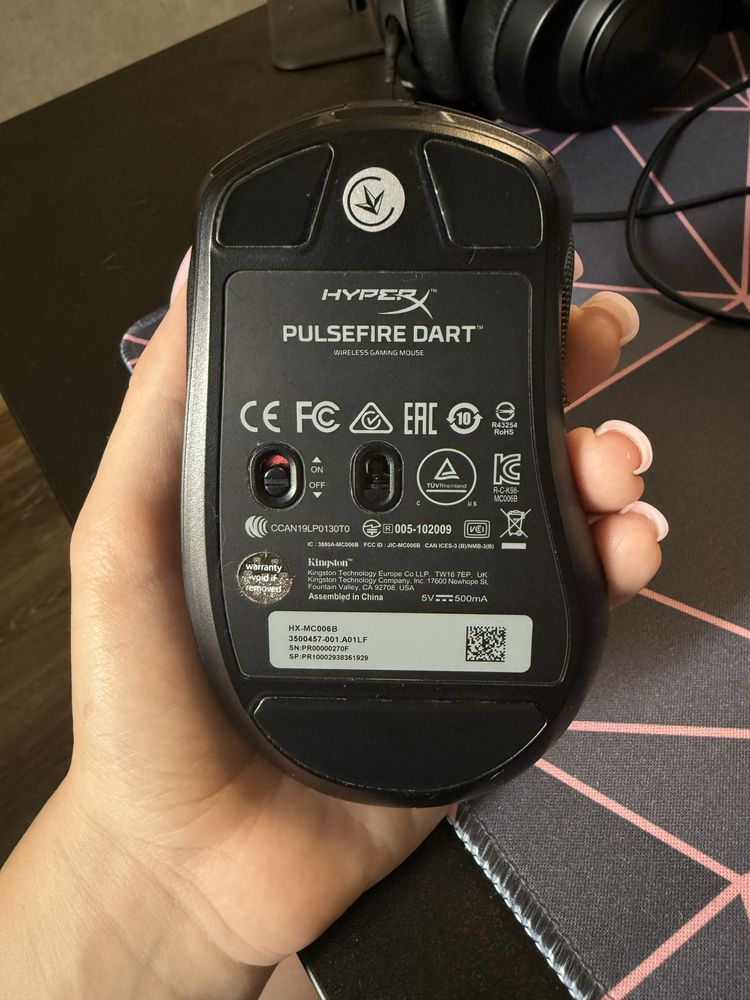 Мишка ігрова бездротова HyperX Pulsefire Dart Wireless Gaming Black