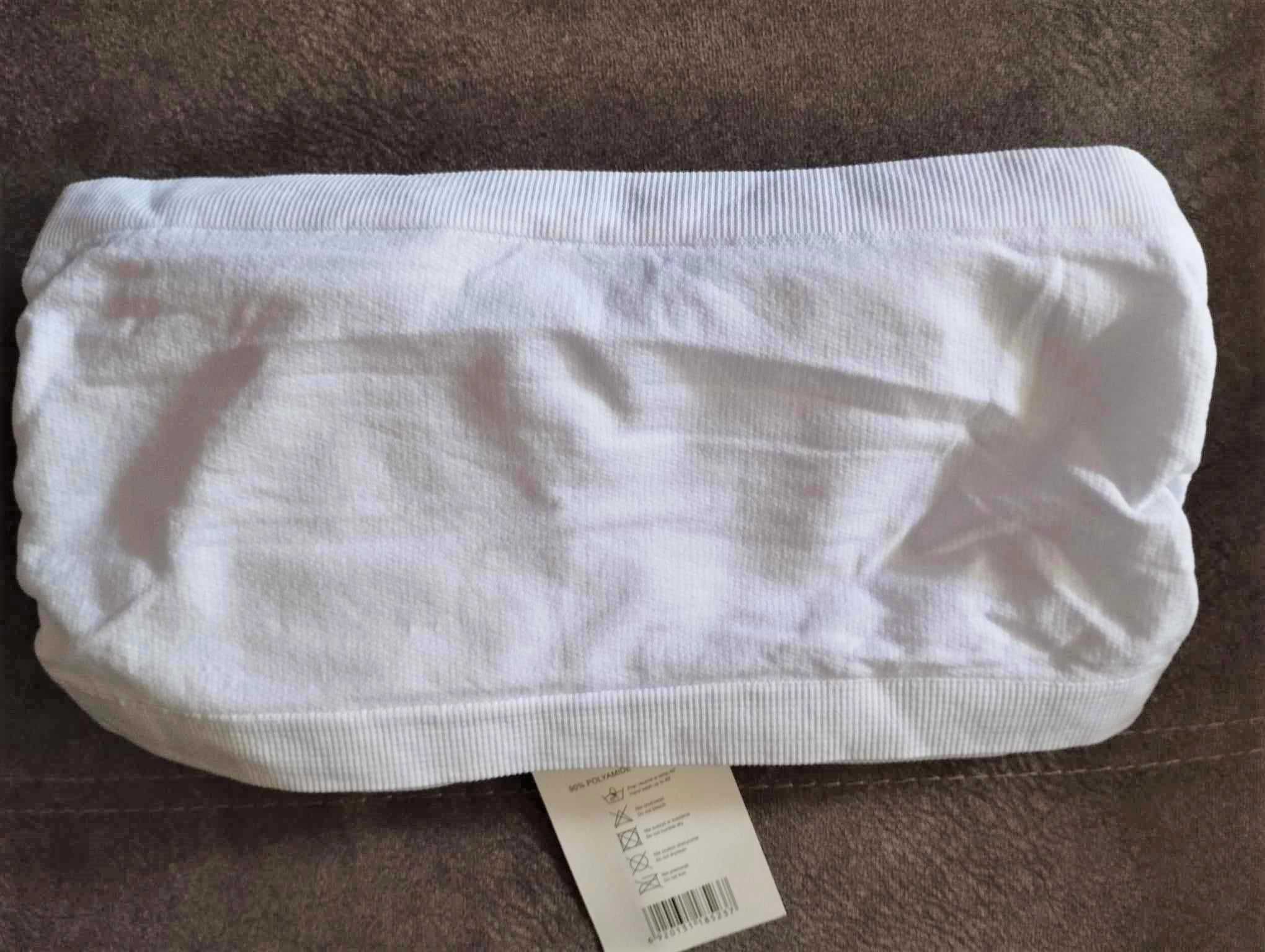 Biały top / biustonosz bez ramiączek M / L