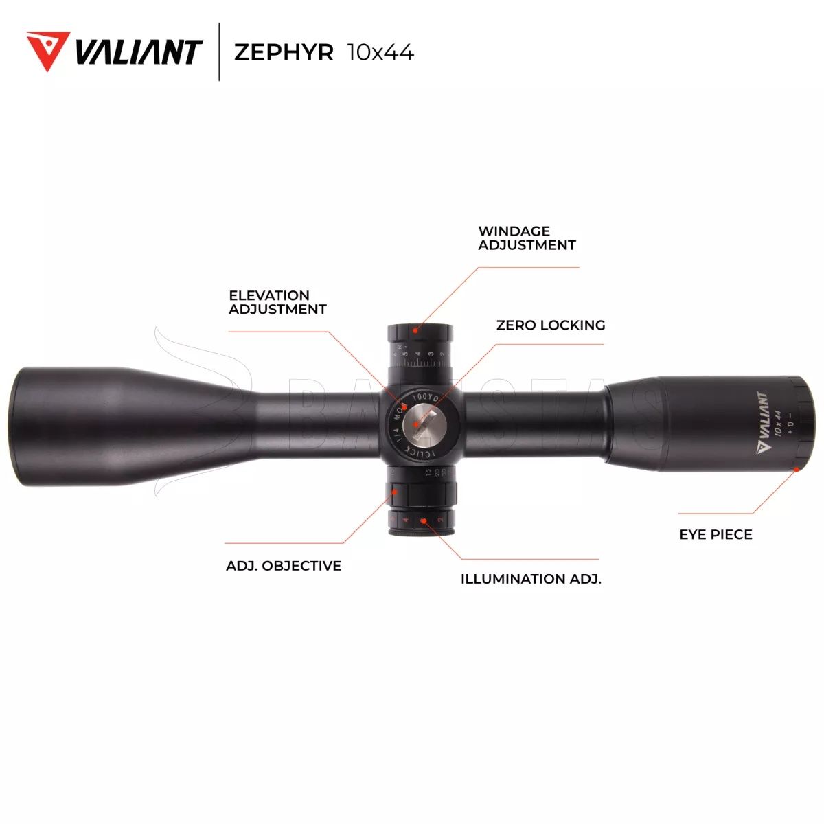 Luneta Valiant Zephyr 10x44 SFSIR MILDOT