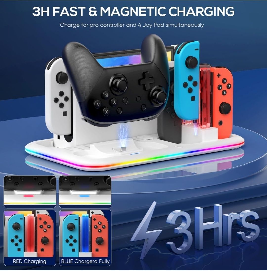 Док-станція зарядного пристрою RGB для моделі Nintendo Switch і OLED J