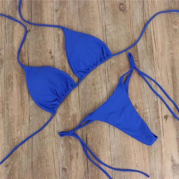 Sexy Strój Kąpielowy Wiązane Bikini Brazylijskie Stringi - S