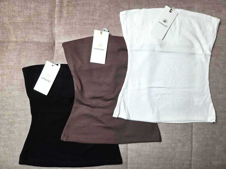 Zestaw 3 topów bez ramiączek