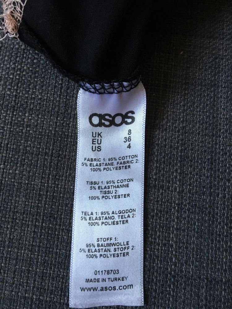 Body ASOS S lub XS czarny dół transparentna góra z efektem tatuażu  bo