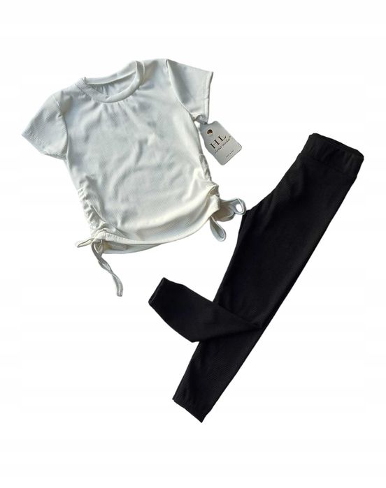 KOMPLET DLA DZIEWCZYNKI bluzka legginsy nowy 122-128