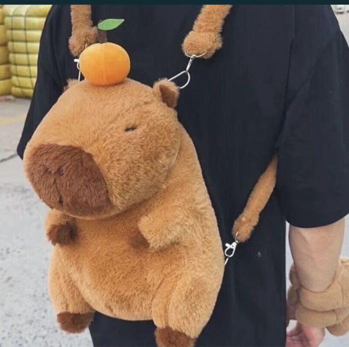 Рюкзак дитячий мʼяка іграшка Капібара 35 см  мягкая игрушка Капибара