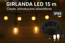 Girlanda LED 15 m – ciepłe, klimatyczne oświetlenie ogrodu (IP65)