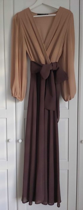 Sukienka w kolorze orzechowo-czekoladowym z kolekcji Lidii Kality