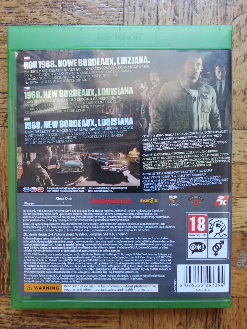 Gra na Xbox One/Series "Mafia lll"