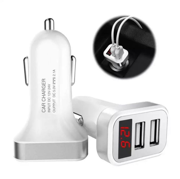 Автомобильное з/у с вольтметром и двумя USB 2,1A