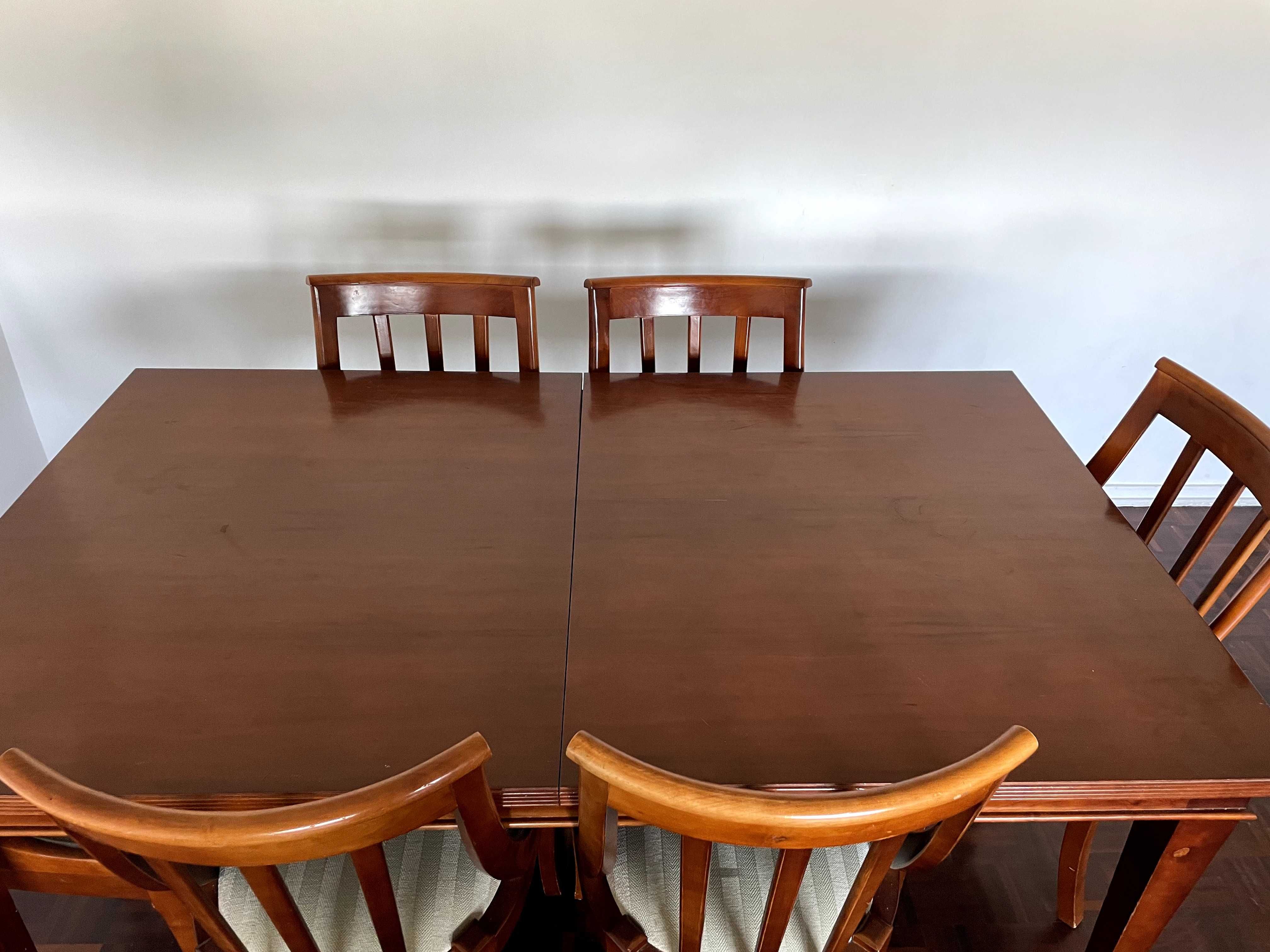 Mesa de jantar de madeira de Cerejeira Extensível -6 a 10 pessoas