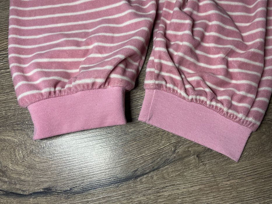 Велюрова жіноча піжама в полоску L/XL комплект кофта-штани для дому