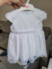 Biała elegancka sukienka do chrztu Coccodrillo rozmiar 74