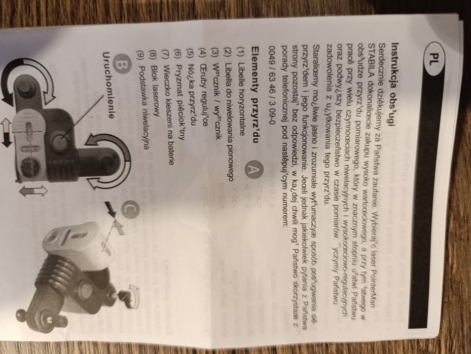 Urządzenie pomiarowe , poziomica