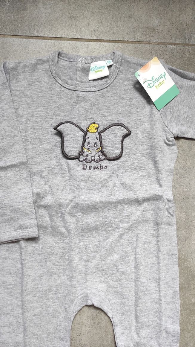 Pajacyk Disney Dumbo unisex szary że słoniem nowy 18 miesięcy