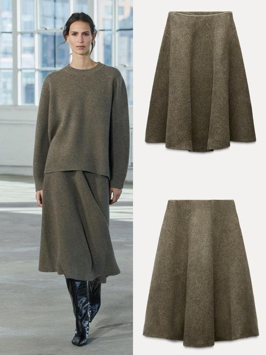 Трикотажна спідниця-трапеція zara з вовною