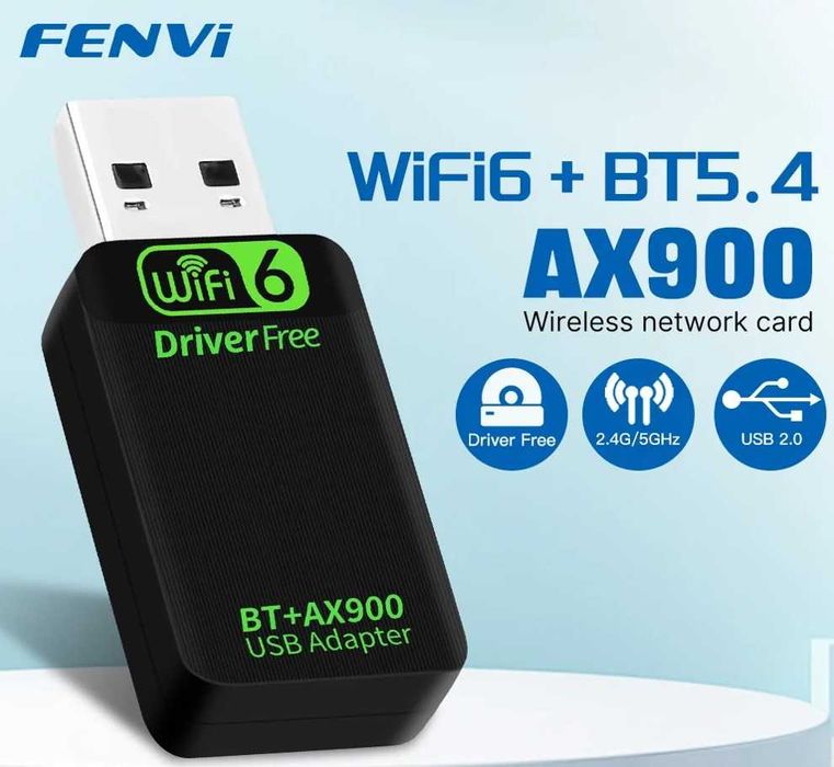 USB адаптер FENVI AX900 WiFi6 + Bluetooth 5.4, двохдіапазонний 2.4/5