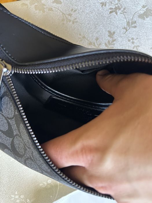 Сумка бананка Coach коуч коач месенжер шкіряний через плече