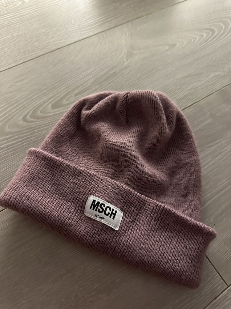 Czapka beanie MSCH Moschino zimowa fioletowa hit polecam