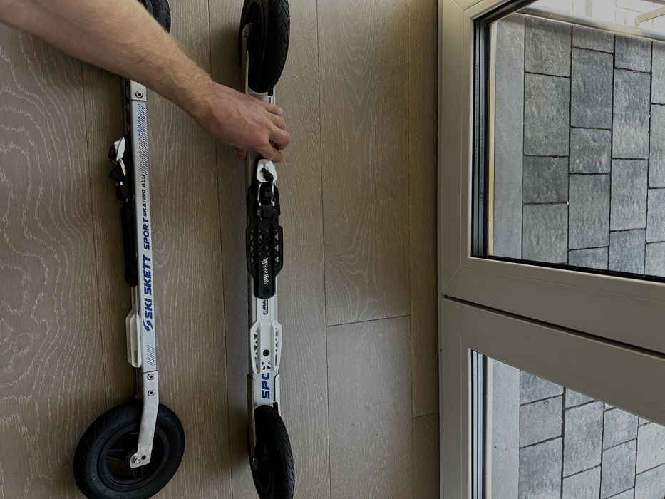 Nartorolki caly zest (wiazania,rekawice,nartorolki,kije,buty 41) nowe